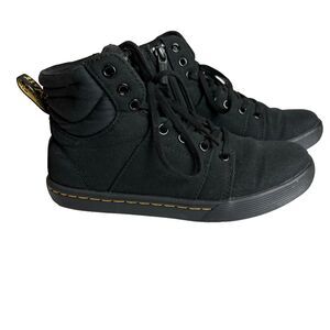 Dr. Martens Womens Size 6 Canvas Casual Ankle Boots Black Zip Air Wair Soft Wair